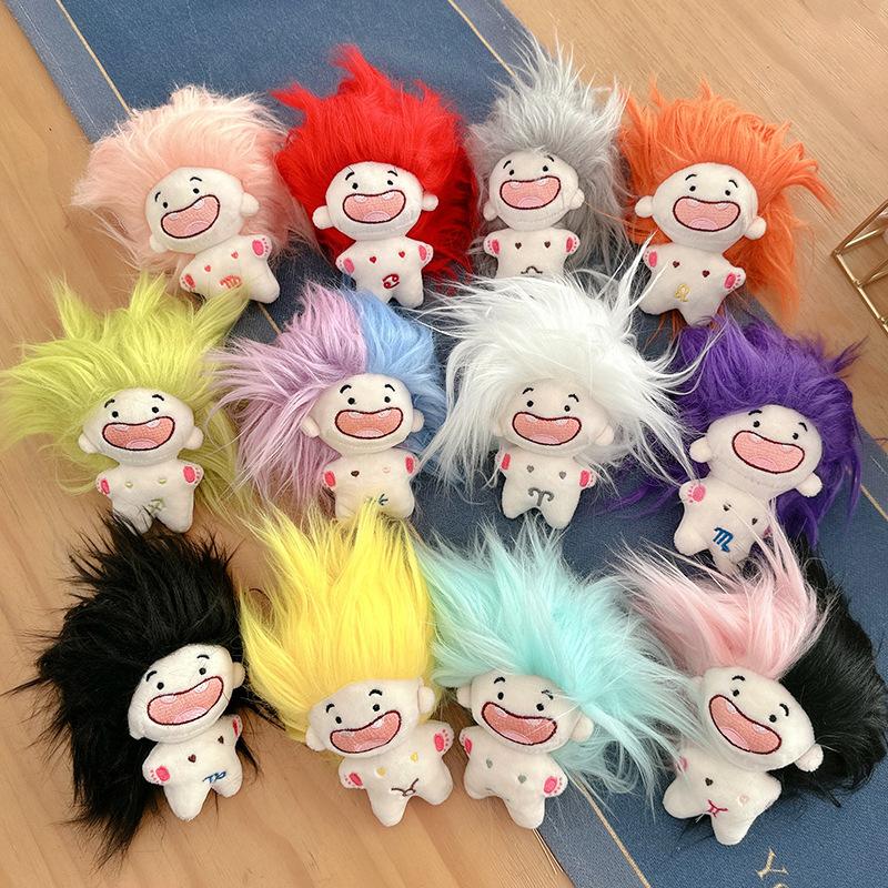 twelve constellation doll doll 10cm tiktok xiaohongshu popular funny tooth-missing cotton nude doll bag pendant