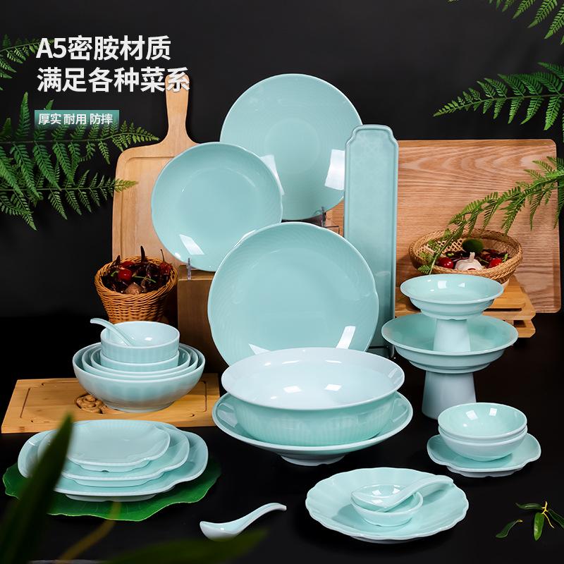 chinese hot pot, cooking cold dishes, cooking dishes, commercial household creative melamine set of tableware full figure