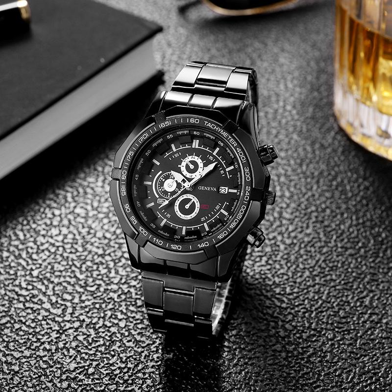 Men's Watch Non-Automatic Mechanical Watch Fake Six-Pin Fashion Business Personality Fashion Casual Three-Eye Quartz Watch