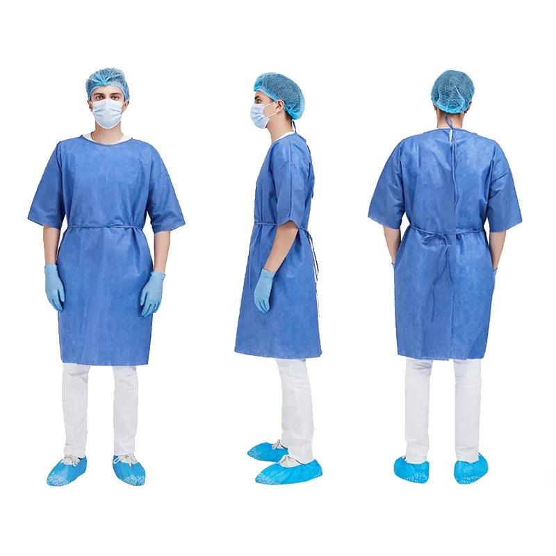sms dark blue sleeveless patient's clothes inside-out wear short sleeve check clothes sleeveless one-time check disposable protective coveralls
