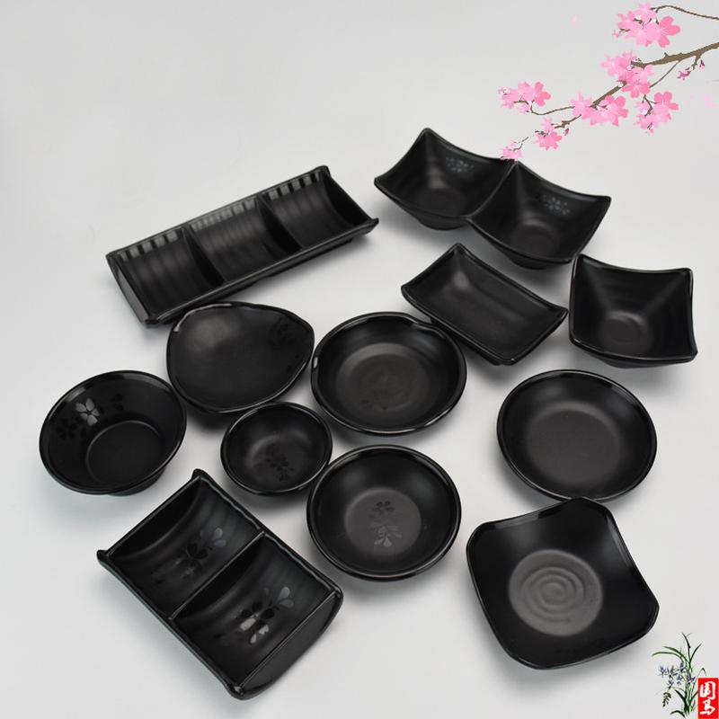 melamine tableware black frosted small condiment dish seasoning sauce dish snack dish full figure