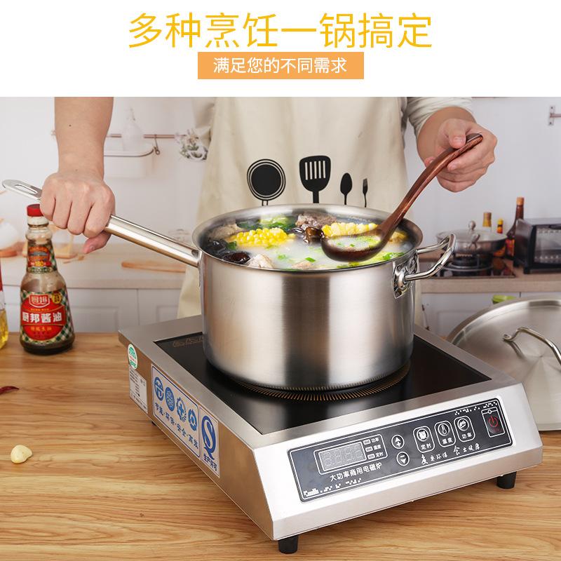 stainless steel thick composite bottom single handle juice pot thick bottom milk pot baking cooking pot household small soup pot induction cooker Specification drawing