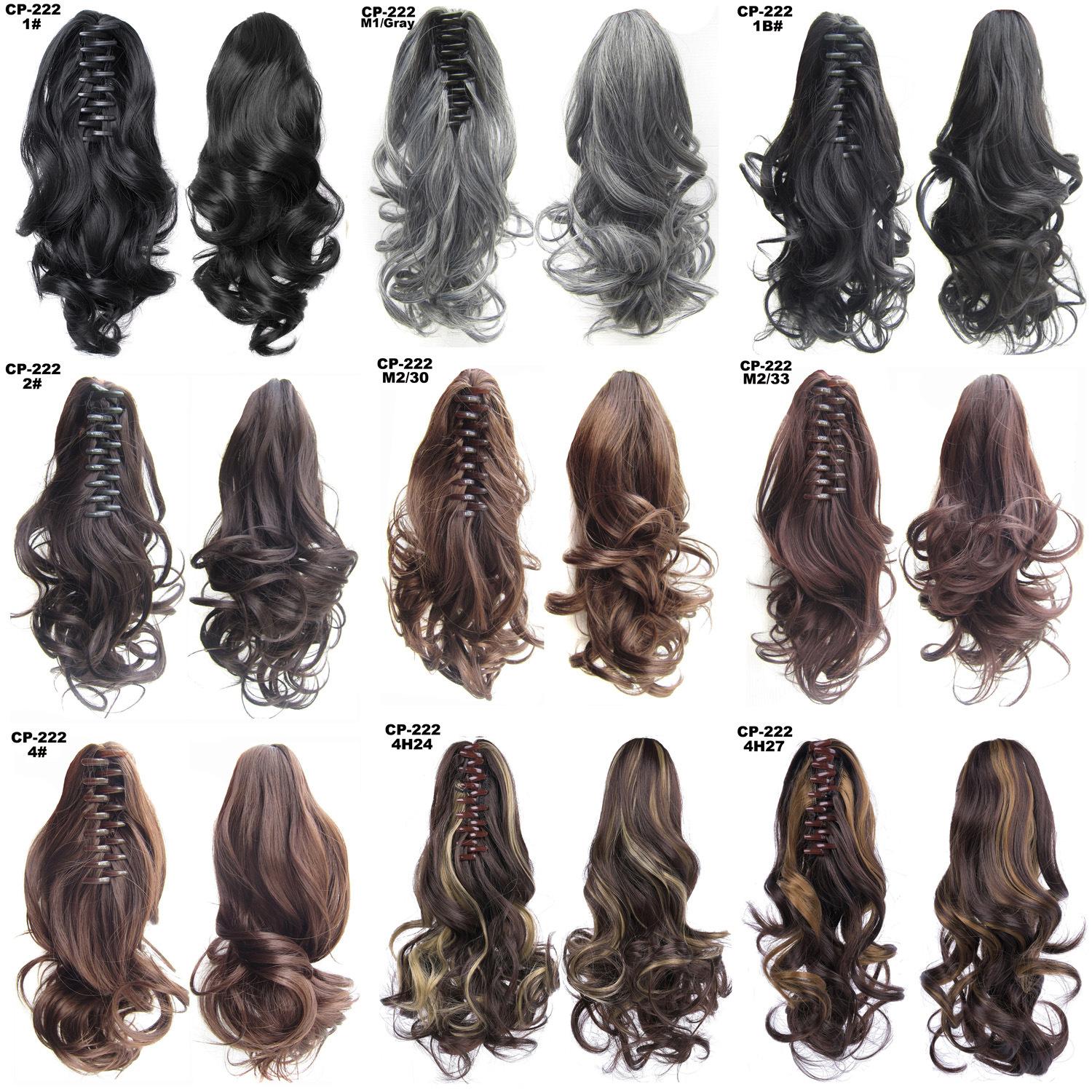 small wave claw clip ponytail curly hair women's curly hair wave realistic mid-length tiger clip ponytail wig in stock