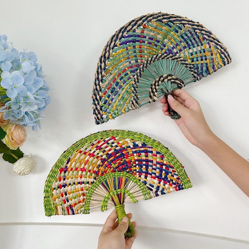 vietnam woven fan sea straw woven fan daily ins style african element wall decoration b & b decoration handmade fan