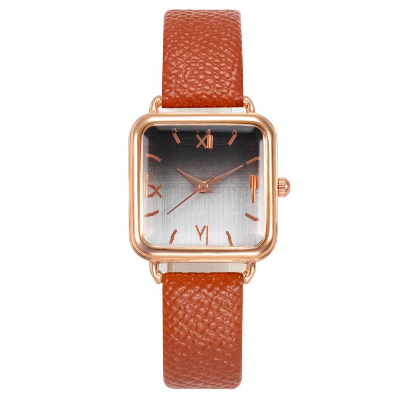 Rose Gold Color Matching Square Roman Fashion Watch Women's Fashion Cloth Belt Quartz Watch Women's Foreign Trade Popular Style