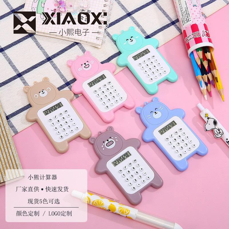 factory direct supply mini calculator cartoon cute bear calculator student mini-portable small calculator