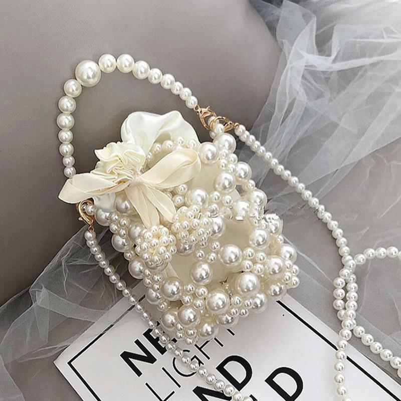 summer pearl bag women's messenger bag handmade diy beaded finished product super fairy popular hand bag finished product