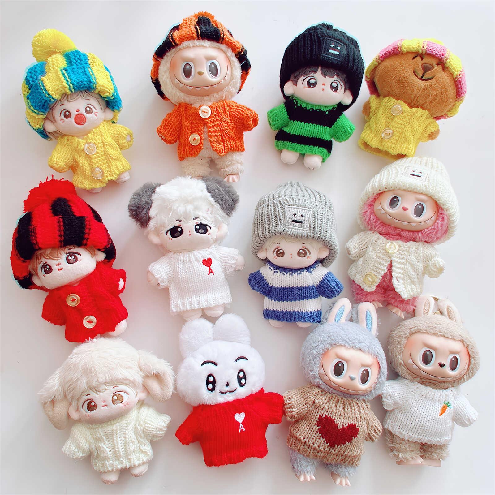 doll clothes 10 cm15cm cotton doll clothes doll clothes clothing white sweater color button cardigan line coat hat automobiles curtain cloth