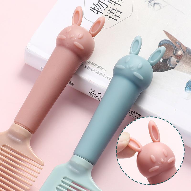 trending cartoon cute girl plastic soft cute rabbit household anti-static student hair curling comb long hair massage hairbrush comb Specification drawing