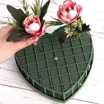 wedding car head decoration heart-shaped suction cup with mud peach heart flower arrangement diy wedding floral foam bricks foam tray peach