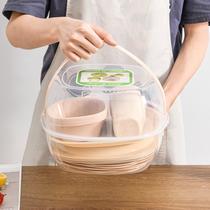 portable tableware outdoor 36-piece plastic camping tableware picnic field cooking box set