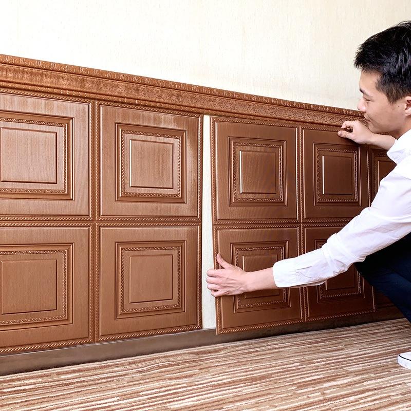 Wallpaper Self-Adhesive 3d Wall Sticker Living Room Room Background Wall Decoration Wallpaper Anti-Collision Foam Soft