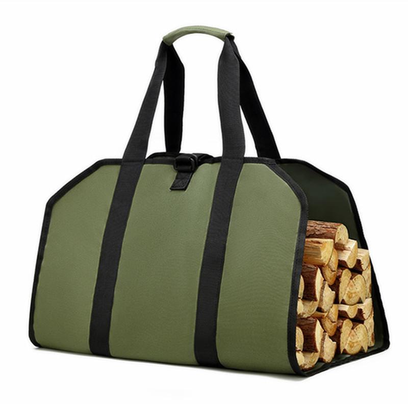 cross-border hot portable firewood buggy bag firewood organizing folders outdoor camping wood storage bag logging transport bag