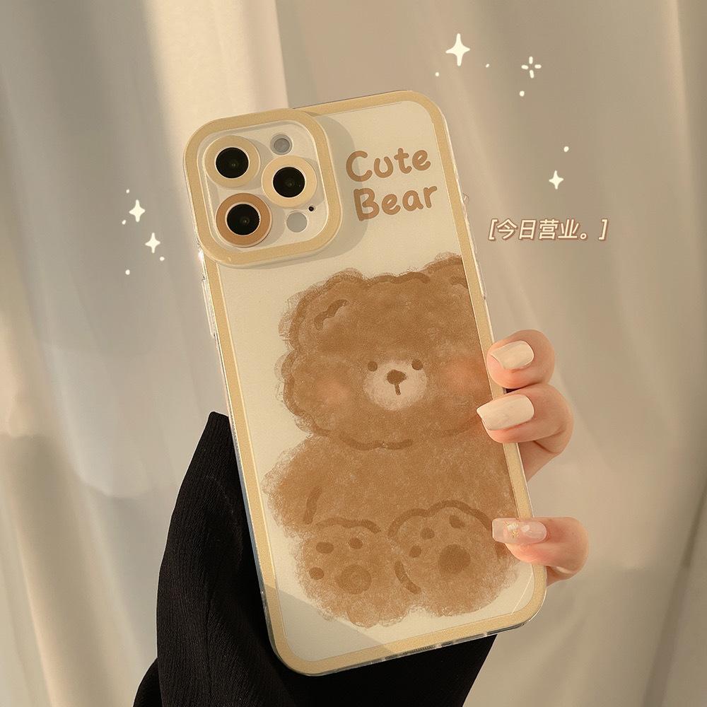 Original Plush Bear Iphone13 for 12pro Max Mobile Phone Shell for iPhone 11/X Eye New 14pro