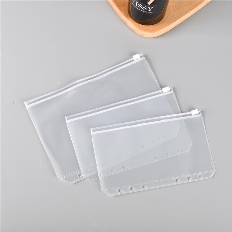 manufacturers with holes frosted transparent zipper bag stationery case plastic packing bag sealed pvc pen bag in stock