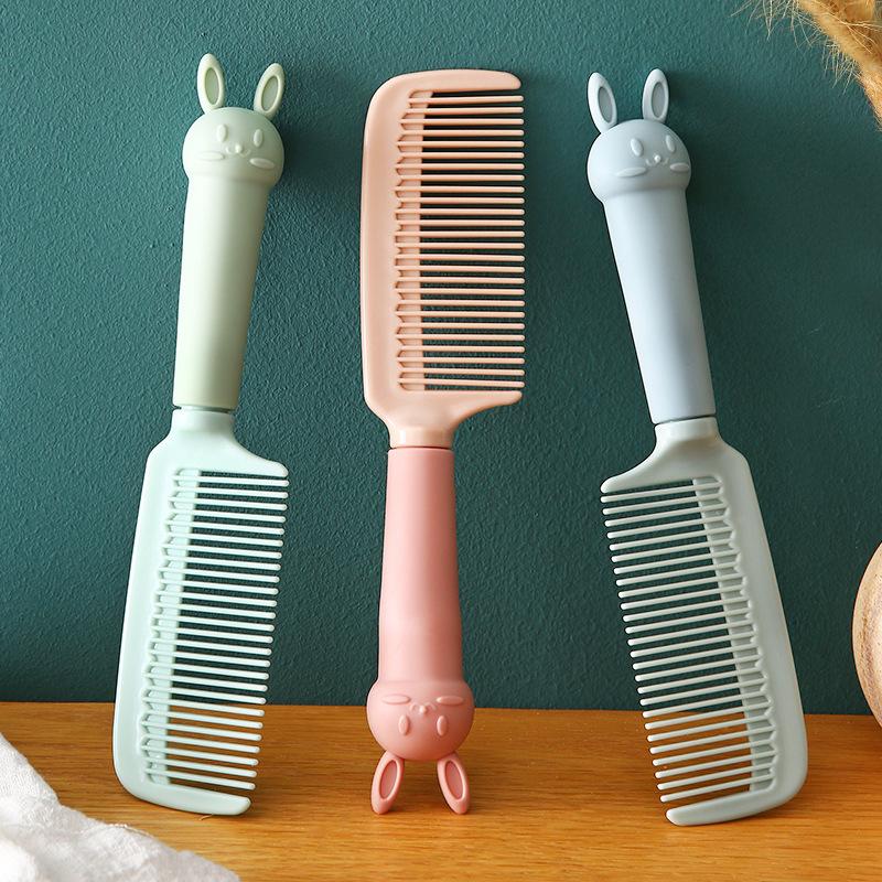 trending cartoon cute girl plastic soft cute rabbit household anti-static student hair curling comb long hair massage hairbrush comb