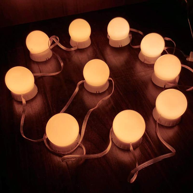 new mirror hollywood mirror headlight led make-up mirror bulb string sucker color string factory in stock
