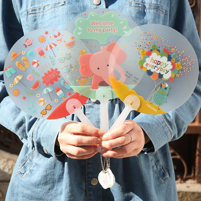 fan cartoon student circular fan portable small fan advertising fan round fan plastic small fan creative children fan