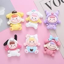 multi-sister sanrio cartoon acrylic resin accessories mobile phone shell hairpin cream glue mobile phone shell accessories wholesale