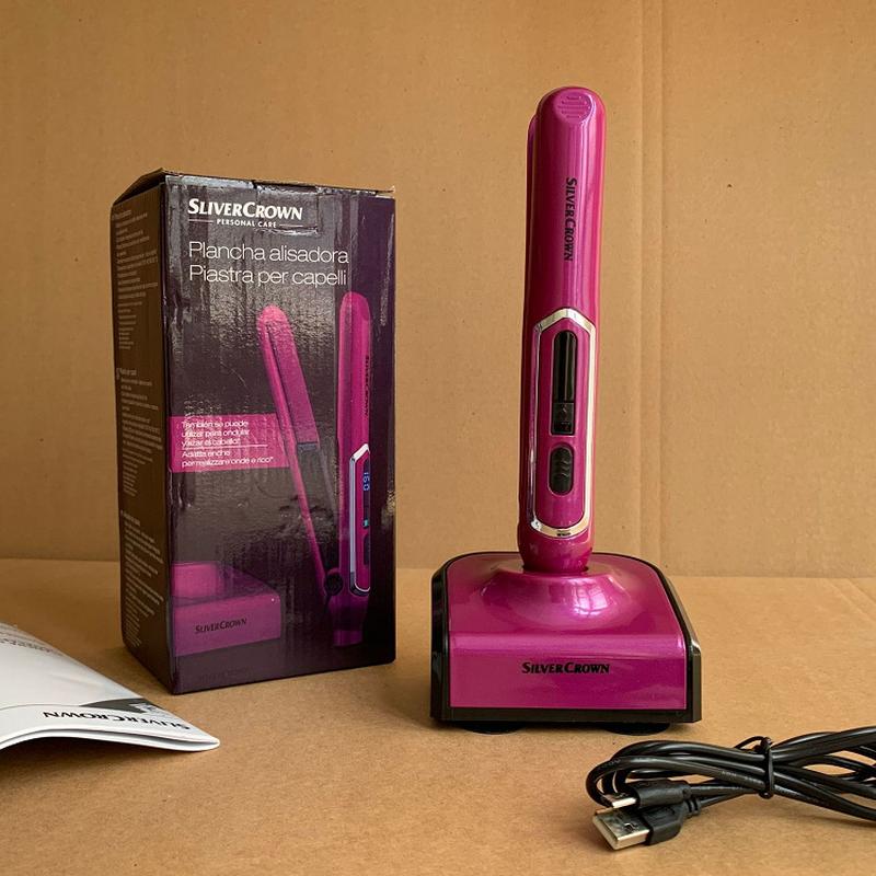 Factory in Stock Hair Curler Wireless USB Charging Hair Straighteners Mini Electric Hair Straightener for Curling Or Straightening with Charger