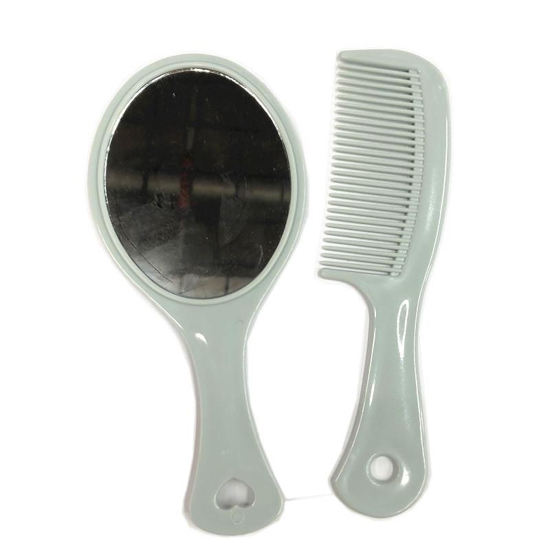 plastic portable color small handle mirror with comb small princess makeup mirror creative small mirror Specification drawing