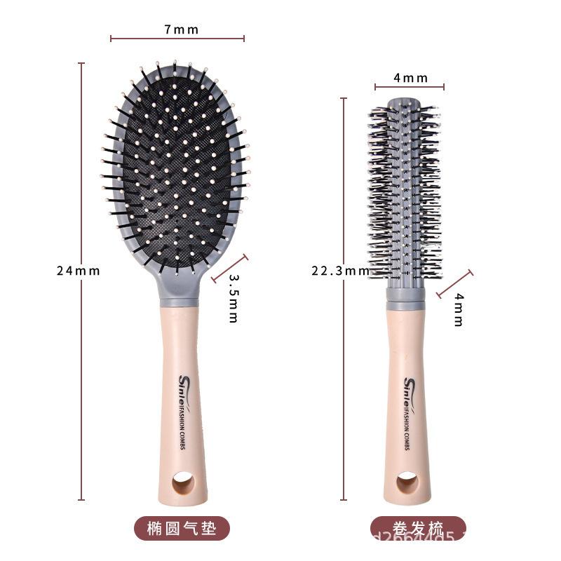 macaron big curved comb skin massage comb men's fluffy comb curly hair styling comb curved nine vent comb wholesale Specification drawing
