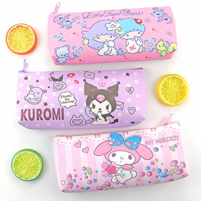 Sanrio Cartoon Pencil Case Pu Cartoon Pencil Case Clow M Melody Stationery Storage Bag