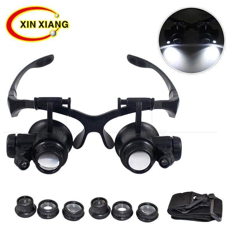 10 times 15 times 20 times 25 times led lamp glasses headset magnifying glass identification antique jewelry watch and clock repair mechanism