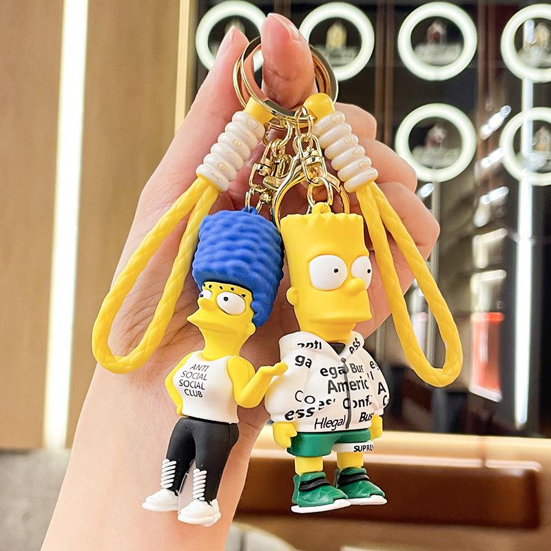 simpson cartoon key chain doll cute couple pendant small jewelry toy bag bag charm car key ring