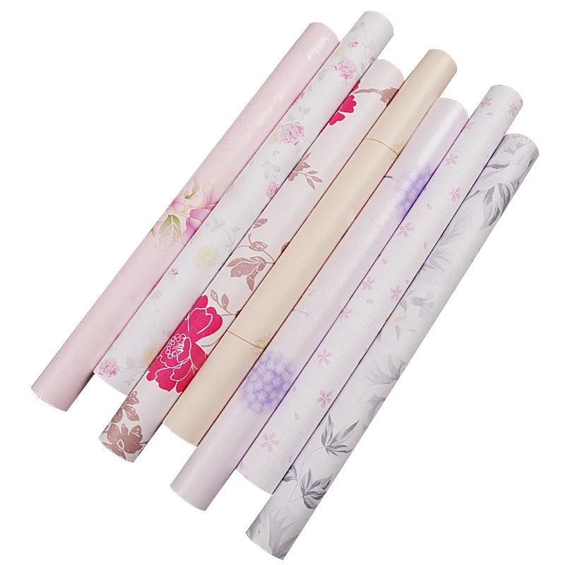 Pvc Self-Adhesive Wallpaper Waterproof Pastoral Cartoon Dormitory Bedroom Strap Adhesive Wallpaper Self-Adhesive Wholesale Price Item Picture