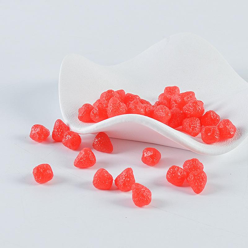 simulation mini strawberry pvc simulation candy toy fruit strawberry diy cell phone shell accessories miniature candy toy material