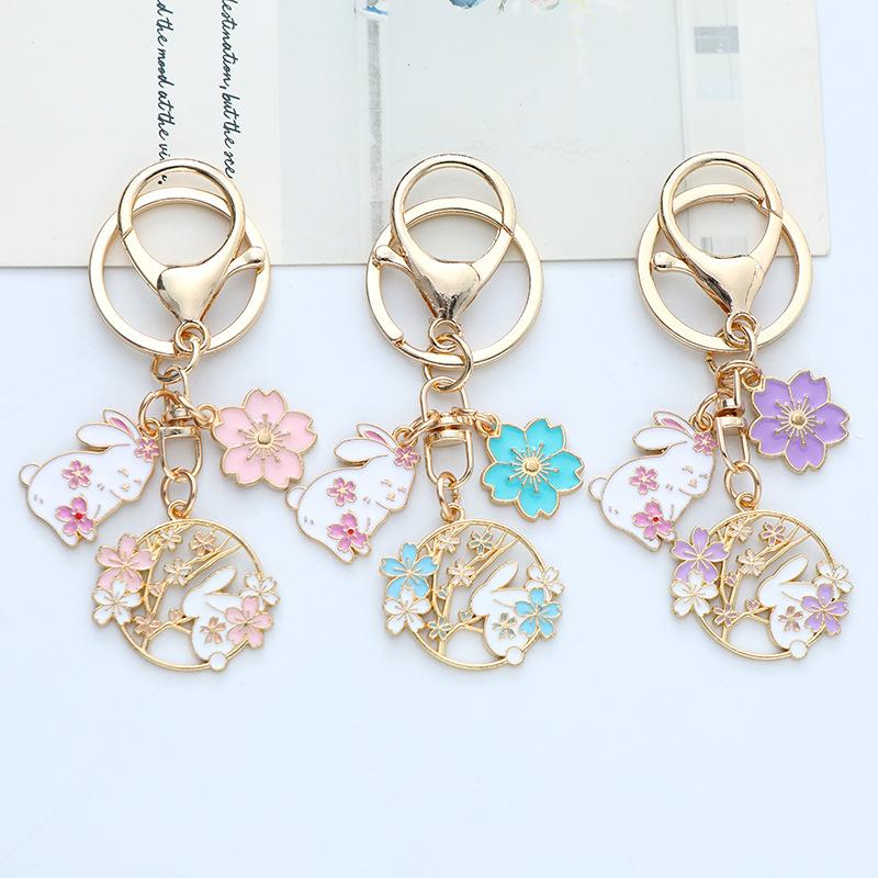 New Cartoon Key Chain DIY Metal Key Chain Cute Bunny Key Chain Pendant Bag Ornament Gifts