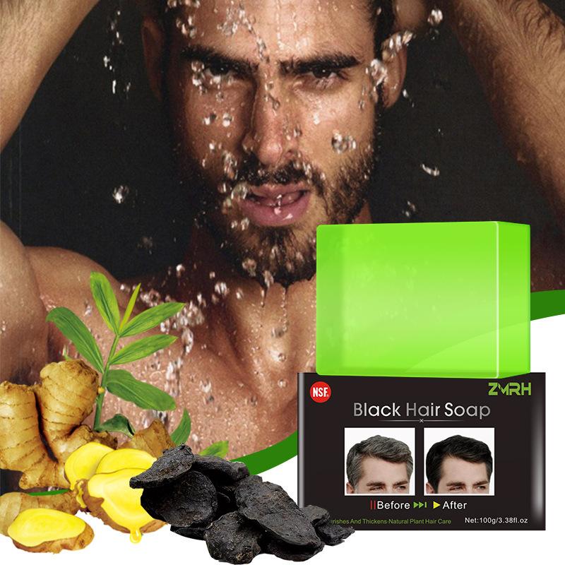 cross-border foreign trade black hair soap handmade soap polygonum multiflorum ginger shampoo soap mild cleansing hair care soap can be processed instead