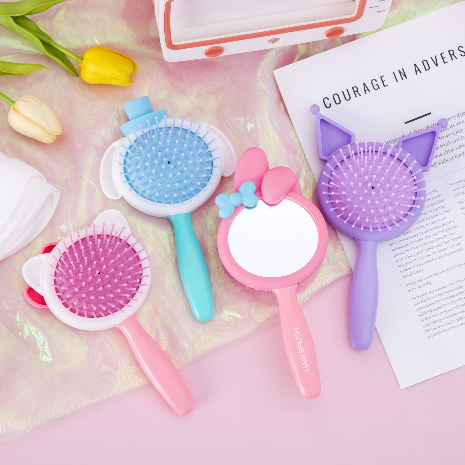 new hl-013 creative cartoon air cushion massage comb mirror children girl korean style home durable airbag comb Specification drawing