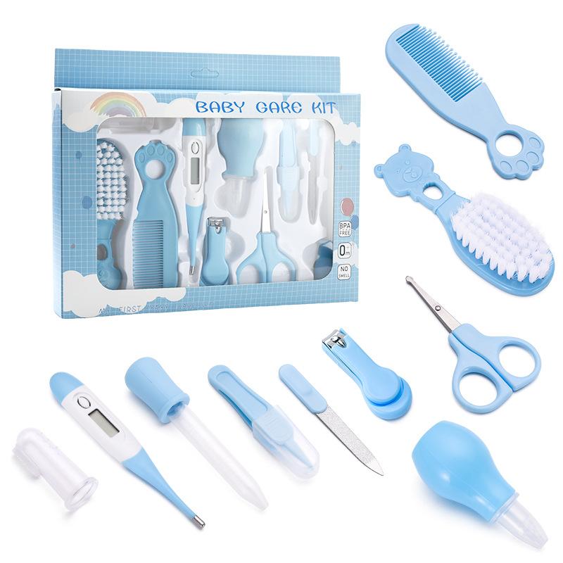 manufacturers supply foreign trade english baby brush comb nasal aspirator suit thermometer tool care 10 pcs set details Picture