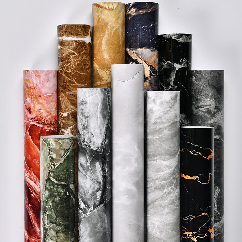 cross-border amazon self-adhesive marble wallpaper waterproof and oil-proof kitchen decoration refurbished stickers furniture protective film