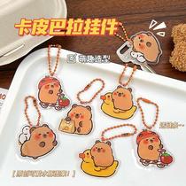 cute capabala keychain cartoon capybara key chain girl heart capybara decorative pendant acrylic accessories