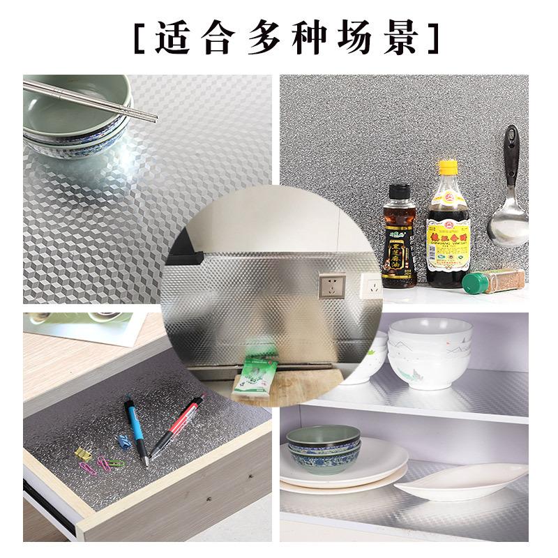 kitchen greaseproof stickers high temperature resistant wall stickers waterproof moisture-proof wallpaper self-adhesive countertop cabinet tin foil three-dimensional decoration details Picture