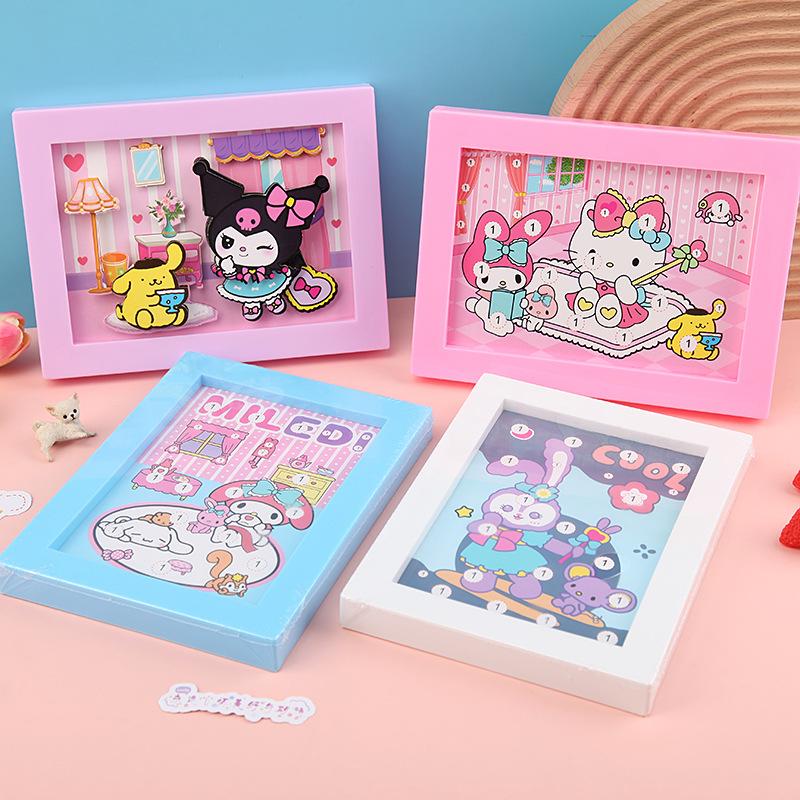 new 3d 3d photo frame stickers kindergarten cutting-free diy educational handmade photo frame quiet book wholesale