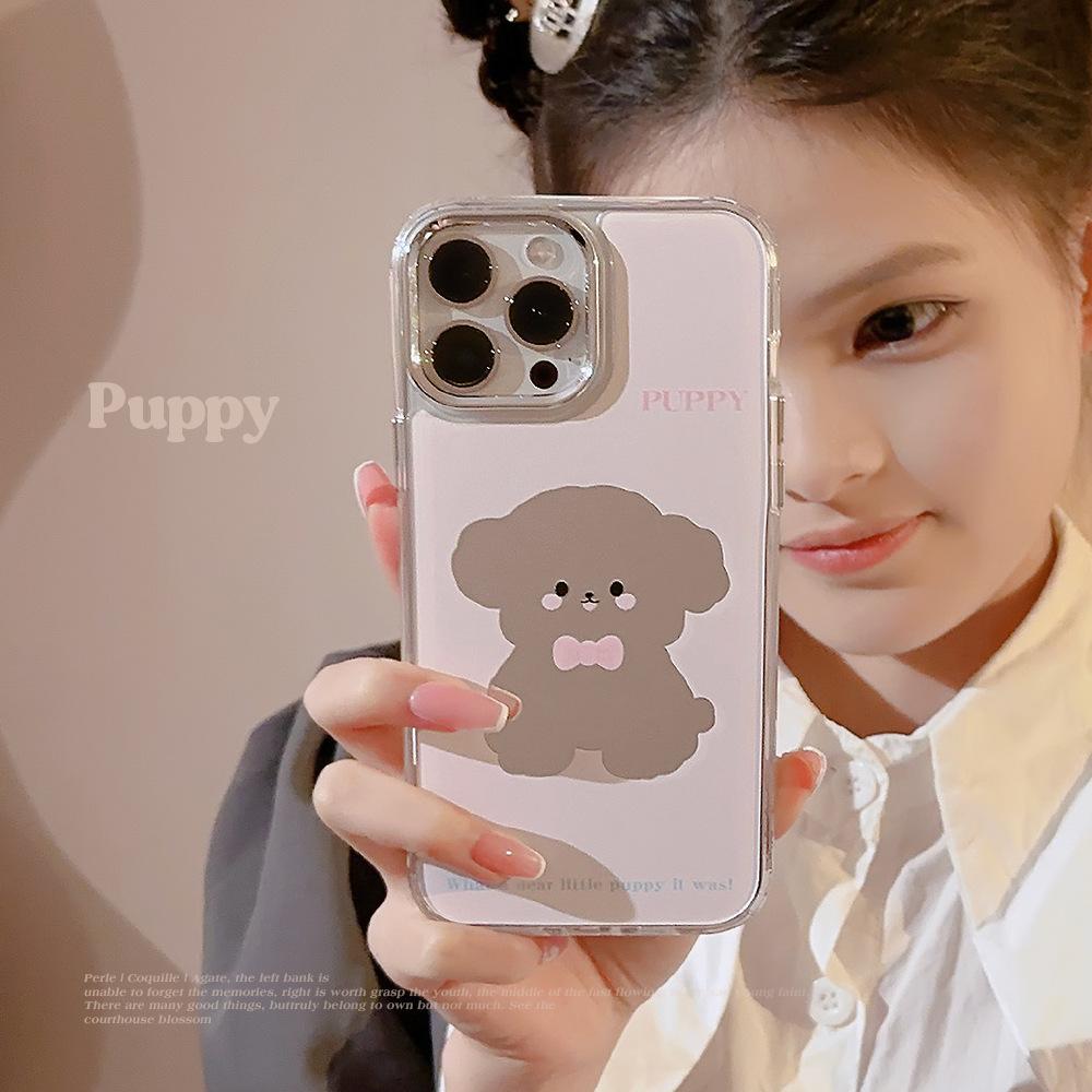 Cute Pet Dog Iphone13 for 14promax Mobile Phone Shell for iPhone 15 Electropted Mirror 11 Generation 12