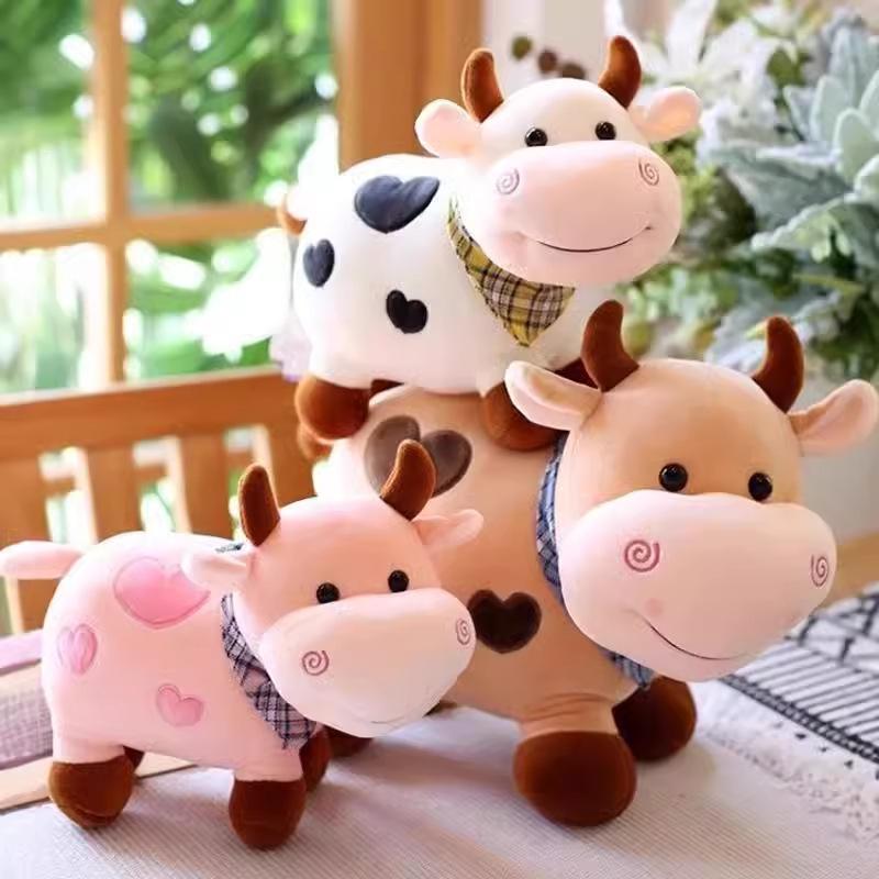 cute cow doll hobi cow doll calf plush toy ragdoll sleeping crane machine wholesale one piece