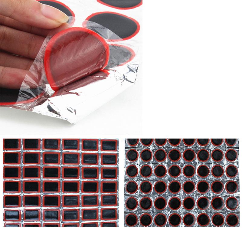 Mountain Bike Tire Repair Patch 48 Pieces Square Tire Patches 25mm round Tire Patches Repair Cycling Supplies