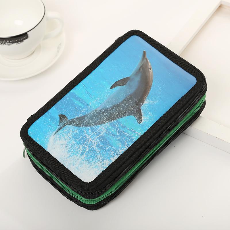 pvc pen bag creative stationery pen bag stationery storage bag animal student stationery box pencil case