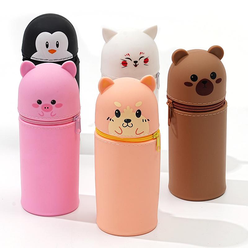 Silicone Pencil Case Silicone Folding Pencil Case Folding Pen Holder Animal Shape Pencil Case