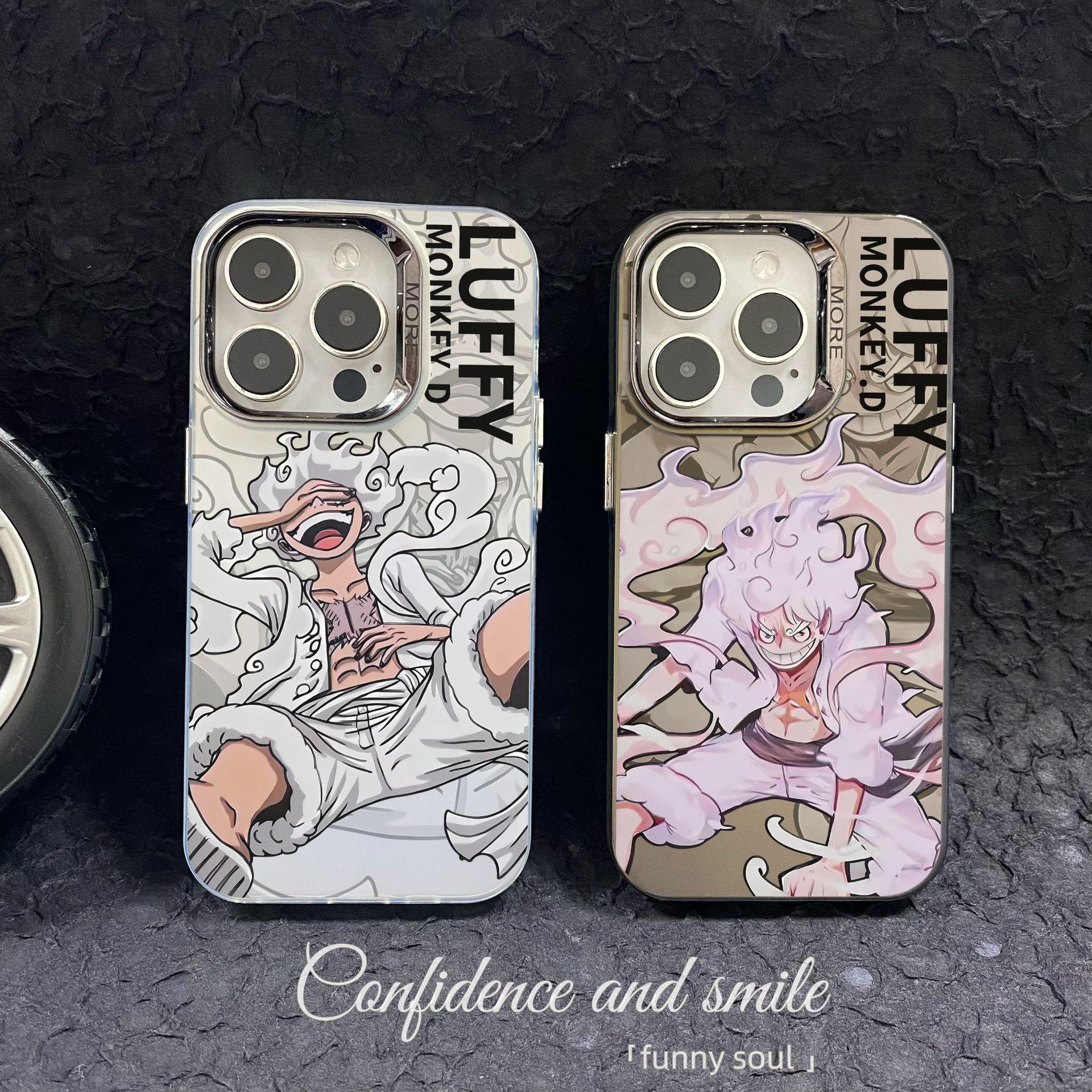 one piece luffy mobile phone shell for iphone for 15/iphone14/13promax/12/11/xr electroplating imd