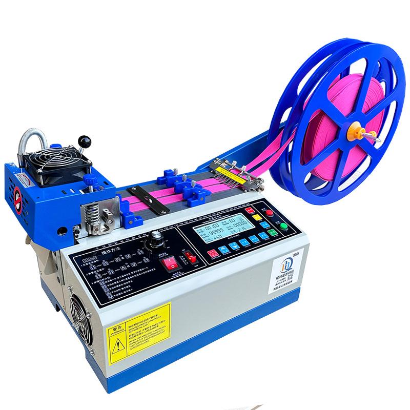 automatic computer controlled cutting machine small webbing ribbon hot cutting machine belt cutter cutting zipper velcro cutting machine