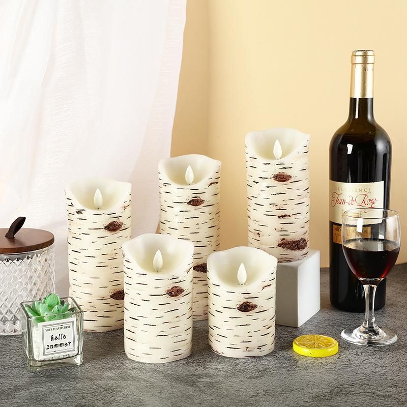 simulation candle swing candle romantic scene brich bark candle simulation paraffin fake candle bar wedding restaurant