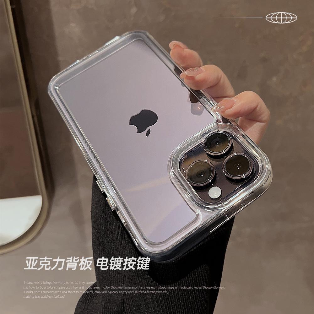 Acrylic Space Shell Iphone14 Mobile Phone Shell for iPhone 13pro Max All-Inclusive Drop-Resistant 15 Applicable 11 Transparent X