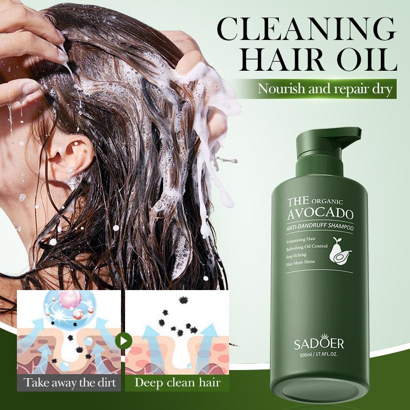 Full English Shampoo Sadoer Avocado Anti-Dandruff Oil Control Shampoo Fluffy Cleaning Anti-Dandruff