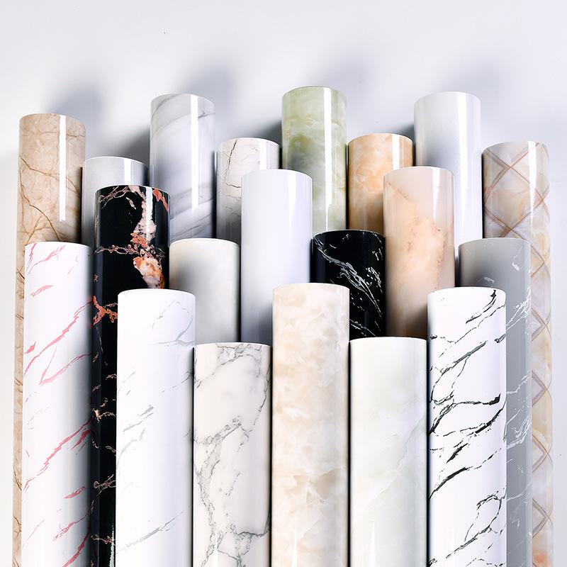 10 m cross-border kitchen countertop oil-proof stickers gray waterproof self-adhesive wallpaper marble tile sticker